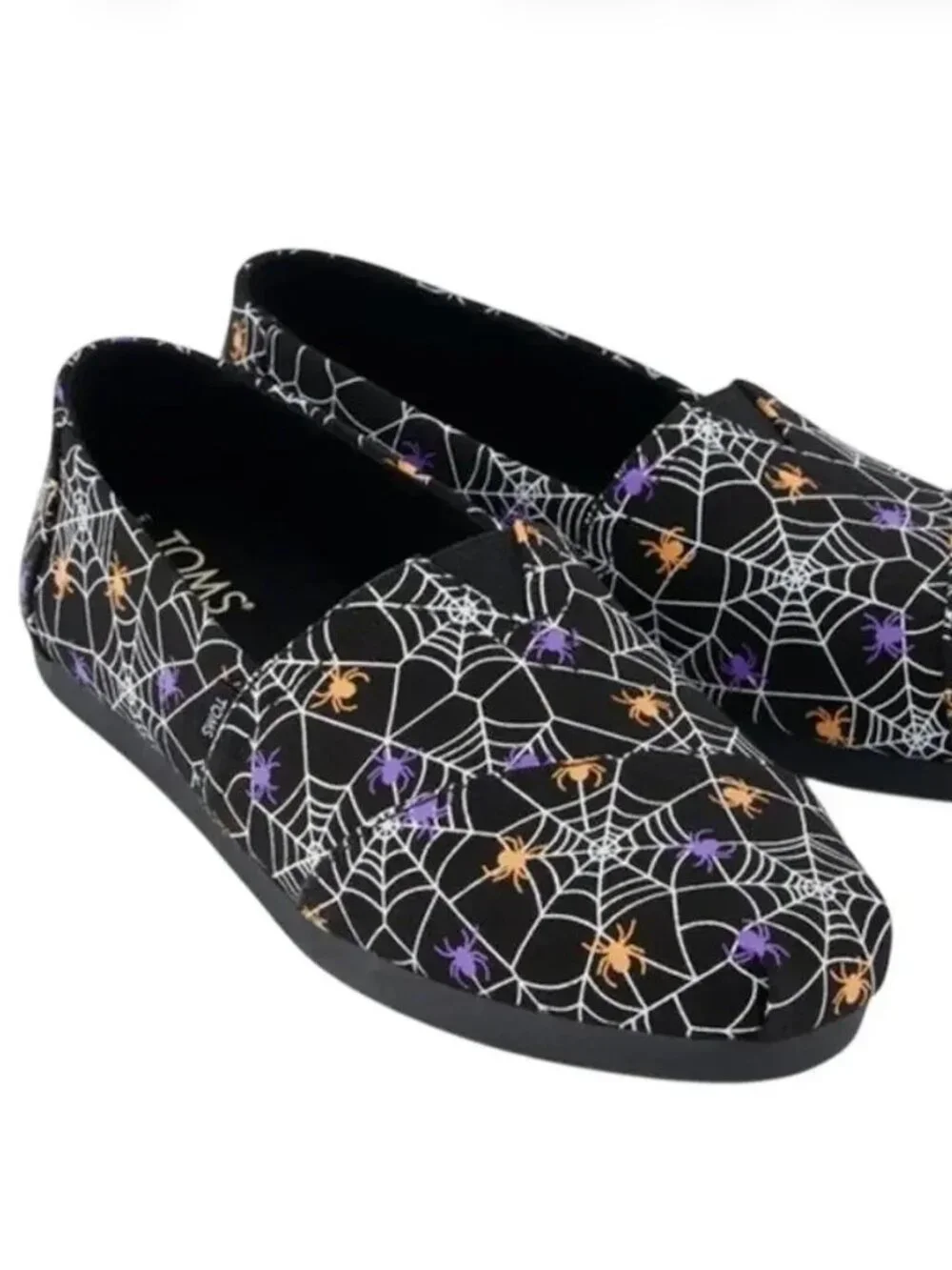 Tom’s Spider Web Shoes Slip On Flats Halloween Glow In The Dark Men's Size 11